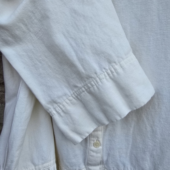 APIECE APART Maurino Dress Linen Blend Cream Tiered Shirtdress Button Up Size 2X - Picture 5 of 13